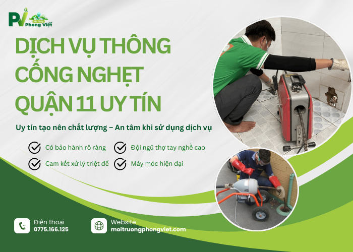Dịch vụ thông cống nghẹt Quận 11 uy tín