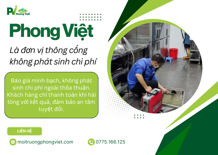 Phong Việt là đơn vị thông cống Quận 10 không phát sinh chi phí