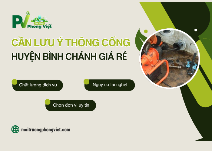 Một số lưu ý khi thông cống huyện Bình Chánh