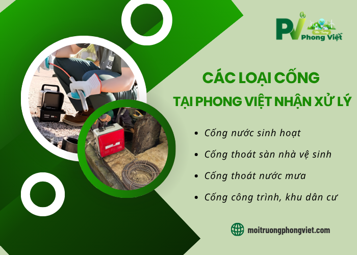 Những loại cống đơn vị Phong Việt nhận xử lý tắc nghẹt