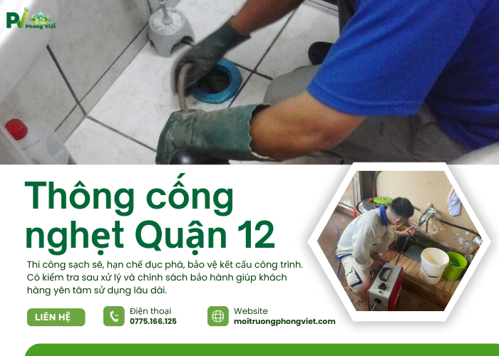 Thông cống nghẹt Quận 12 nhanh chóng