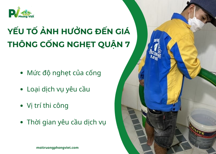 Các yếu tố ảnh hưởng đến chi phí thông cống nghẹt Quận 7