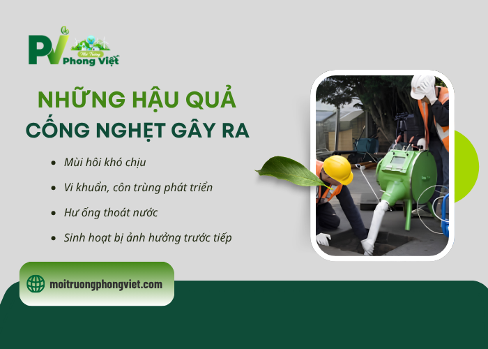 Một số hậu quả cống bị nghẹt lâu ngày