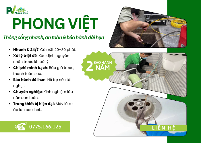 Thông cống Quận 10 nhanh, an toàn & bảo hành dài hạn