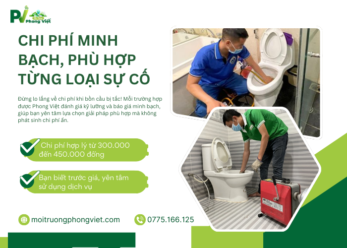 Chi phí thông tắc bồn cầu Quận 3 minh bạch, phù hợp từng loại sự cố