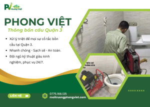 Thông bồn cầu Quận 3 nhanh chóng