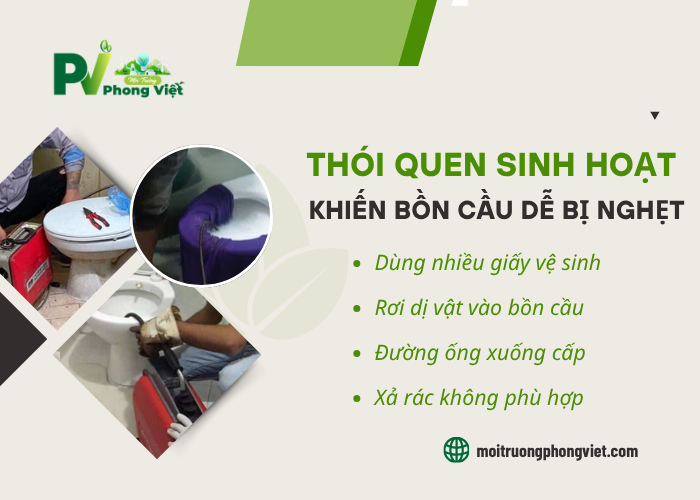 Những nguyên nhân nghẹt bồn cầu từ thói quen hằng ngày