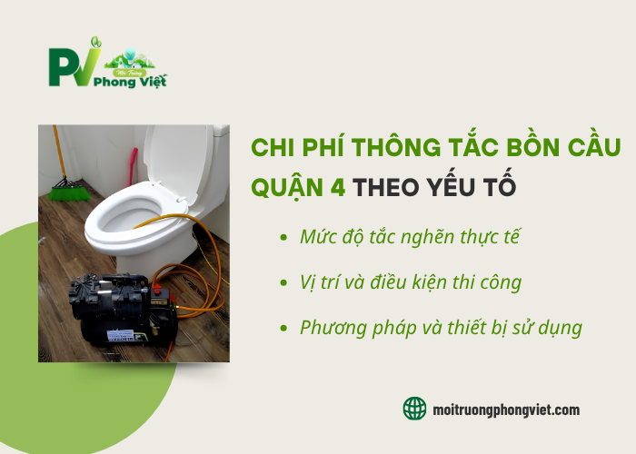 Một số yếu tố ảnh hưởng đến chi phí thông bồn cầu Quận 4