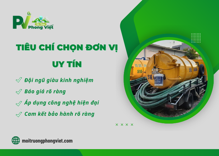 Một số tiêu chí chọn đơn vị uy tín thông cống nghẹt quận Tân Bình