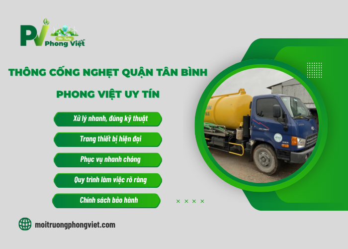 Dịch vụ thông cống nghẹt Tân Bình uy tín cùng Phong Việt