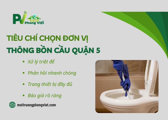 Một số tiêu chí chọn đơn vị xử lý thông bồn cầu Quận 5