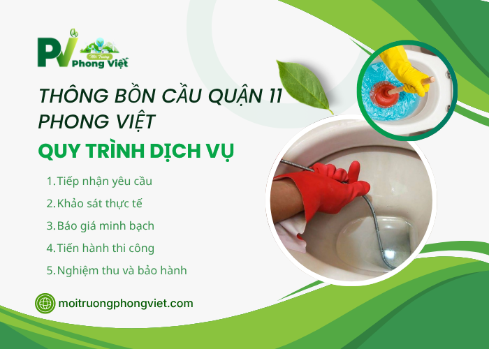 Thông bồn cầu Quận 11 Phong Việt quy trình xử lý nhanh 