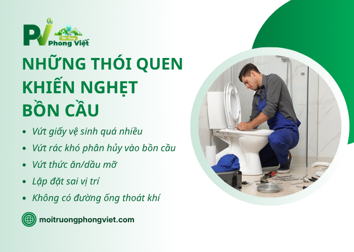 Một số thói quen dễ khiến bồn cầu bị nghẹt