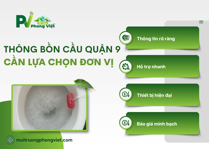 Một số tiêu chí lựa chọn đúng đơn vị thông bồn cầu Quận 9