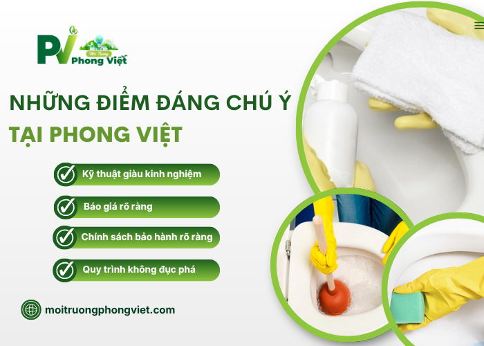 Một số điểm nổi bật khi lựa chọn đơn vị Phong Việt thông bồn cầu Quận 9