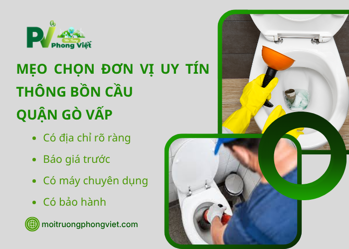 Một số mẹo lựa chọn đơn vị thông bồn cầu Quận Gò Vấp uy tín