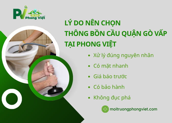 Một số lý do nên chọn thông bồn cầu Quận Gò Vấp Tại Phong Việt